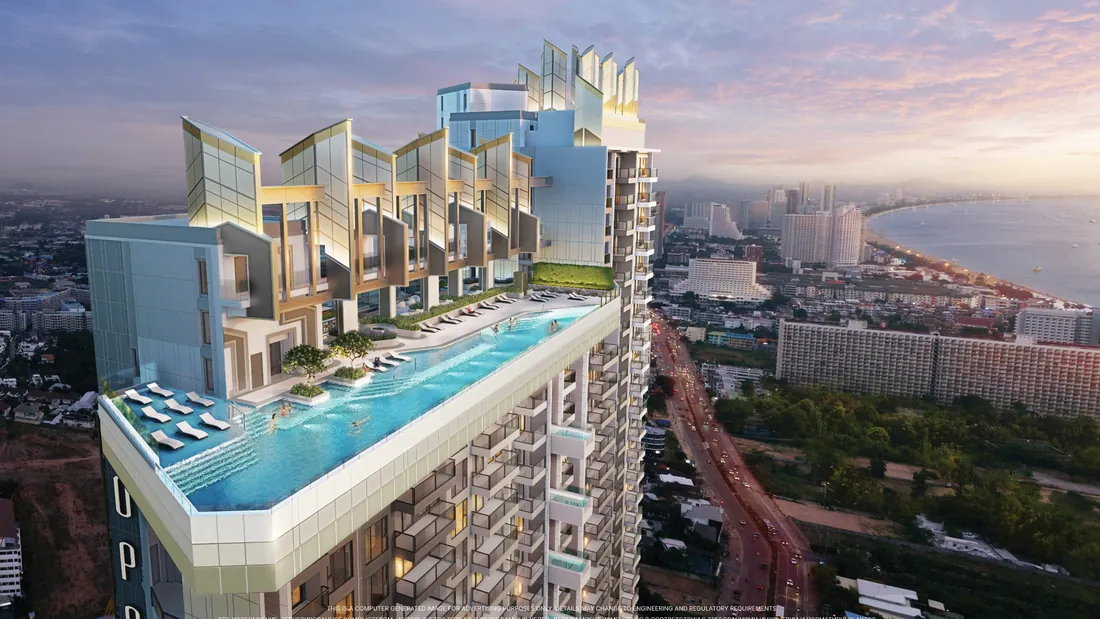 Copacabana Coral Reef — rooftop-бассейн с панорамой, Jomtien Pattaya
